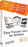 LAPLINK Easy Transfer Cable, Includes PCmover Express Data Transfer Software and High Speed USB 2.0 Transfer Cable, Single Use License, Only Transfers Files and Settings. Compatible with Windows 11