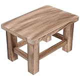 Gadpiparty Solid Wood Stool Small Step Chair for Adults and Vintage Rustic Footrest for Shoe Changing Portable Wooden Bench for Bedroom Bathroom Garden Office Use