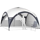 Trail Dome Gazebo with Sides, Portable Steel Pole Shelter, Outdoor Event Camping Garden, 4 Walls, 2 with Doors & Windows, UPF50+ Sun Protection, 4000mm Waterproof, Vent, Bag (4.5m x 4.5m x 2.25m)