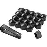 Car Wheel Nut Caps for Mitsubishi Pajero, Wheels Nut Cover Hexagonal Tire Covers Lug Nuts Protector Anti-theft Decorative Accessories,A/Black-C/21mm