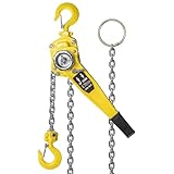 0.75 Ton Manual Lever Chain Hoist, Lift Lever Block Chain Hoist with 1653Lbs Capacity, 3M(10ft) Lift Height, Hand Chain Hoists Ratchet Pulley System for Warehouse, Garage, Construction, Yellow