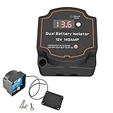Heart Horse Split Charge Relay 12V 140 Amp Smart Dual Battery Isolator Manual/Auto Modes VSR-Voltage Sensitive Relay,with LED Screen Voltage Display, Fit for ATV, UTV, Boat, RV,Camper Vehicle