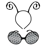LTMMC 1 Set of Funny Sunglasses and Antenna Headband, Butterfly Bee Ladybug Costumes Kids, Alien Headband, fancy Accessories for Kids and Adult Women at Parties, Graduations, Festivals