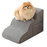 FURRYPAWS Dog Steps for Bed and Sofa – Sturdy Pet Stairs for Small Dogs, Dog Ramp for Sofa & Bed, Steps for Dogs to Get on the Bed, Portable Folding Pet Steps (Bonus Cover Included)