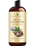 Handcraft Blends Organic Castor Oil - 473 ml - 100% Pure and Natural - Premium Grade Carrier Oil for Hair Growth, Eyelashes and Eyebrows - Hair and Body - Expeller-Pressed & Hexane-Free