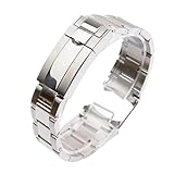 SEQLTWFC Oyster Bracelet 316L Stainless Steel Watch Band Compatible With Rolex SUBMARINER DAYTONA SUP GMT Men's Watch Bracelet Metal Strap 20 21mm(Silver,20mm)