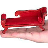 Chenxi Studio Victorian Doll House Chaise Lounge Wooden Furniture Realistic Sofa Model Decoration For Miniature Scene Display Accessory Doll House Miniature Furniture