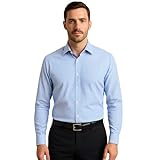 Vasego Men's Formal Dress Shirt – Regular Fit Long Sleeve Button-Down Collar Shirt, Wrinkle-Resistant Cotton Blend, Business Casual Office Wear - Ideal for Work, Wedding, Party, Or Daily Outfits