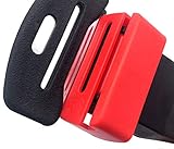 Ganen Car Belt Lock Buckle Guard Prevent Children And kids Opening The Seatbelt Securing the car seat Beltlock Send Keychainn (Red)