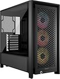 CORSAIR FRAME 4000D RS ARGB Modular Mid-Tower ATX PC Case – High Airflow, 3x Pre-Installed RS ARGB Fans, InfiniRail™ Fan Mounting System, ASUS BTF, MSI Project Zero, Gigabyte Project Stealth – Black