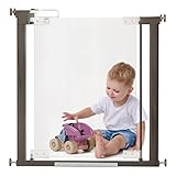 Fred Safety Pressure Fit Acrylic Clear-View Baby Safety Gate | Extendable Stair Gate Fits Wide Openings 76cm to 96cm | Award-Winning Modern Babyproofing Solution