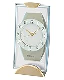 Seiko Gold Tone Mantle Mantel Quartz Battery Clock with Full figure Arabic Dial QXG146G