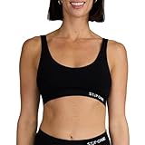 STEP ONE Smoothfit Bra. Ultra-Soft Women's Everyday Bra, Lifts & Supports and Feels Invisible on, Breathable Bamboo Moisture Wicking with Removable Cups Black X-Large