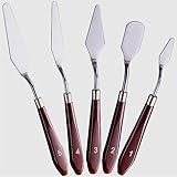 5-Piece Palette Knife Set, Stainless Steel Painting Knives, Mixing Scraper for Acrylic Art