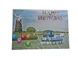 Happy Birthday Pleasure Boats Norfolk A5 Card