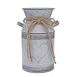 Fovasen Metal Vase for Flowers with Clean Liner,Small Flower Vase with Love-Shaped for Living Room Wedding Garden Office Christmas Decor - 7.5" H
