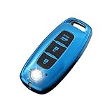 ontto TPU Car key fob case cover fit for Nissan Ariya Qashqai ePower Xtrail ePower Juke Teana 2023 2024 3 Buttons Key Box Shell bag Accessories Protector Blue C