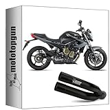 mivv exhaust ok double gun steel black compatible with yamaha xj6 / xj6 diversion 2009 2010 2011 2012 2013 2014 2015 2016 mototopgun