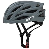 Favoto Bike Helmet for Adults Lightweight Bicycle Helmet for Men Women Adjustable Road Mountain Cycling Helmet Safety Protection Size 59-61cm Matte Gray
