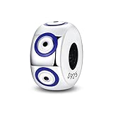 Evil Eye Hamsa Fatima Sunflower Love Heart Lucky Ladybird Flower Elephant Charm Bead Pendant 925 Sterling Silver Compatible With Pandora Charm Moments Bracelet (Hamsa Fatima Evil Eye Spacer)