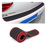 CGEAMDY Rear Bumper Guard Protector for Car, Universal Black Rubber Scratch-Resistant Non-Slip Trunk Door Protector for Most Cars, Car Exterior Accessories (Black Red/90x7CM)