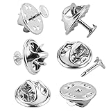 JANYUN 120 Pairs Butterfly Clutch Tie Tacks Pin Back Replacement with 8mm Length Blank Pins for Craft Making (Silver)