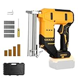 Cordless Brad Nailer Compatible with Dewalt 20V Battery, 2 in 1 Electric Stapler Nailer with 500 Straight Nails and 500 U Nails, Cordless Nail Staple Gun for Home Improvement(No Battery)
