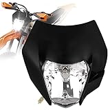 AnXin Dirt Bike Headlight LED,Dirt Bike Front Headlight Kit Head Lamp Light Universal for Most Dirt Pit Bike Enduro ATV Supermoto Like 50 150 250 350 450 500 SX XC XCW EXC SXF - Black