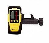 AdirPro Universal Rotary Laser Detector with Dual Display and Built-in Bubble Level - Digital Detector Compatible with All Red Rotary Lasers - Rod Clamp Included (LDG-8)