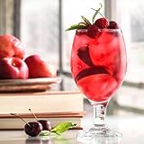 LAV 6x Clear 400ml Misket Craft Beer Glasses - Large Tulip Shaped Lager Ale Cider Drinking Pint Glass Goblet Cup Set with Stem