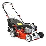 Cobra M40CVX Petrol Lawn Mower, 40cm (16in) Cutting Width, 50l Grass Collector, Fold Flat Handles, Red/Silver