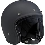 Biltwell Bonanza DOT Certified Open-Face-Helmet-Style Helmet (Flat Black, Medium) - BH-BLK-FL-DOTMD