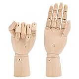 Belle Vous Wooden Hand Mannequin Set (2 Pack) - Left & Right Hand Model/Art Mannequin Figure Set - Wooden Hand Prop with Movable Finger Joints for Drawing, Sketching & Painting