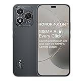 HONOR 400 Lite Unlocked 5G Android AI Smartphone, AI Camera Button,108MP Camera,8GB+256GB Storage,Water Resistance,Velvet Black, 6 Months Extended Warranty (UK Version)