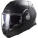 LS2 FF901 ADVANT X MODULAR MOTORBIKE HELMET Dual Visor Flip-Front Convertible Motorcycle Full Face Helmet with Tinted Visor, Matt Black (3XL)