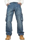 BRAND KRUZE KZ118 Mens Combat Jeans MSW 34R Mid Stonewash