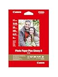 Canon PP-201 Glossy II Photo Paper Plus 5x7 (20 Sheets) - Ideal for Photo Printing, 5x7, 13x18cm - Durable Prints, Instant Touch-Dry - Compatible with Canon Inket Printers
