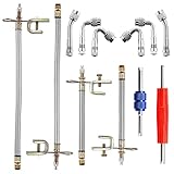 Keadic 12Pcs 7" 12" Universal Stainless Steel Tire Wheel Valve Stem Extension with 45 90 135 Degree Brass Valve Stem Extender and Valve Core Removal Repair Tools for Truck RV Motorcycle Bike Trailer