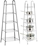 New 5 Tier Chrome PAN Stand Pot Saucepan Storage ORGANISE Unit Rack Holder