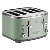 Russell Hobbs Toaster 4 Slice (Independent & Extra wide slots, 6 Browning levels, Frozen, cancel & reheat features with blue indicator light, removable crumb tray, Sage) Stylevia 26294