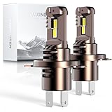 WAIXINGREN H4 Led Headlight Bulbs, 6500K Cool White, 60W 26000LM H4 Headlight Bulbs led with Fan, No Adapter Required, Plug and Play Easy Installation, Pack of 2 (H4/9003/HB2)