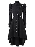 Sunshinebeauty Gothic Vintage Womens Steampunk Victorian Swallow Tail Long Trench Coat Jacket(S,black)