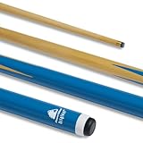 POWERGLIDE Snooker Pool or Billiard Cue Stick | Original 1-Piece | Poplar Shaft with Painted Butt | Junior Length 36" | 10mm Tip | Blue