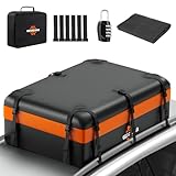 GEARCELL Car Roof Bag 21 Cubic Feet Waterproof 840D Rooftop Cargo Carrier Bag for All Cars with/Without Racks Includes Anti-Slip Mat Storage Bag Luggage Lock