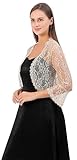FAIRYGATE Wrap Women Bolero Cardigan Light Weight Soft Ladies Short Sleeve Lightweight Sheer Cover Up Shrug Open Front Tops for Wedding Party Evening Dresses Shawl Shawls for Weddings UC1418