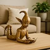 Garden Mile - Extra Large Elf Statue - Weatherproof Resin Garden Ornaments Outdoor Figurine for Patio, Lawn, Flowerbed | Fairy Statues Outdoor for Home, Pond & Indoor Décor - Gifts for Women, Men