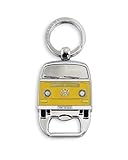 BRISA VW Collection - Volkswagen Keychain Ring Keychain Accessory Keyholder with Bottle Opener in T2 Bus Campervan Design (Orange)