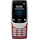 Nokia 8210 all carriers, 0.05gb, Feature Phone with 4G connectivity, large display, built-in MP3 player, wireless FM radio and classic Snake game (Dual SIM) – Red