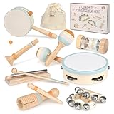 Kids Musical Instruments Baby Musical Instrument Toddler Toys Wooden Toys Baby Maracas Percussion Drum Instruments Musical Toys Sensory Toys for Boys Girls Gift