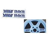 Set of 4 Blue Rays Volk Racing Wheel Stickers Decals Vinyls Not Work Rota JDM